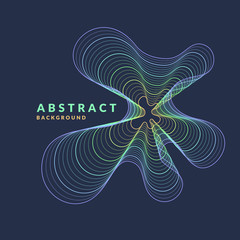 Poster - Abstract geometric background with dynamic particles and waves. Vector illustration