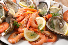 Close Up On Seafood Platter
