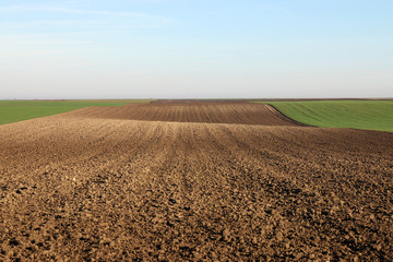 plowed field landscape autumn season