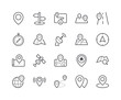 Minimal Set of Map and Location Line Icons