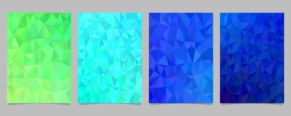 Poster - Geometric abstract irregular triangle mosaic cover template set - vector brochure background design collection from triangles in color tones