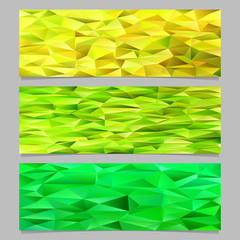 Poster - Low poly gradient triangle tile mosaic banner template background set - trendy vector design elements