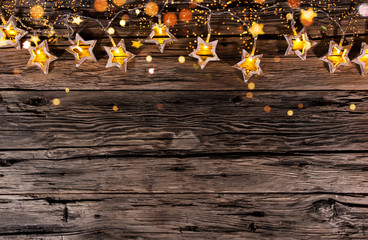 Wall Mural - christmas decoration on wooden background
