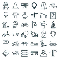 Sticker - Set of 36 road outline icons