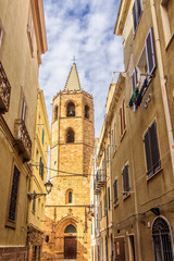 Canvas Print - Dom Alghero Kirche Kathedrale di Santa Maria Turm