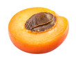 Apricot half isolated on white. With clipping path.