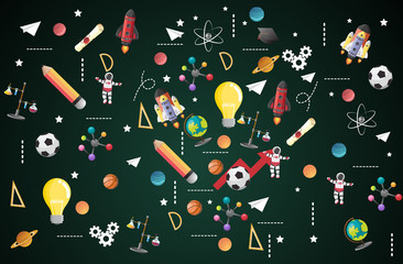 concept of education of children. the generation of knowledge.vector