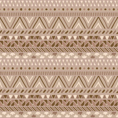 Seamless hand painted geometric ethnic pattern