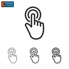 Sticker - Touch - outline vector icon. Editable stroke.