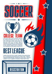 Wall Mural - Vector poster for football college league game