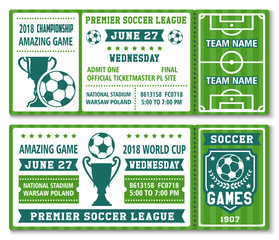 Wall Mural - Vector tickets template soccer football cup 2018