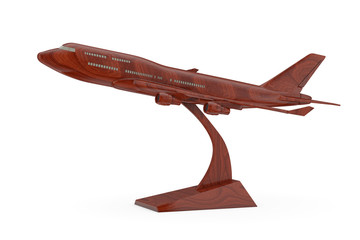 Aufkleber - Wooden Jet Passenger's Сommercial Airplane Model. 3d Rendering