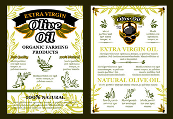 Wall Mural - Vector olives poster for organic olive oil