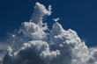 Cumulus clouds above lake Lago di Bolsena, Isola Martana im Hintergrund, crater lake of volcanic origin, near Montefiascone, province of Viterbo, Lazio, Italy, Europe