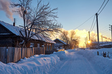 Russian Village In Winter
