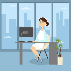 Wall Mural - Woman in the office.
