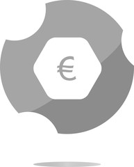 Poster - web icon on cloud with euro eur money sign