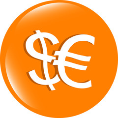 Poster - button money sign, icon isolated on white