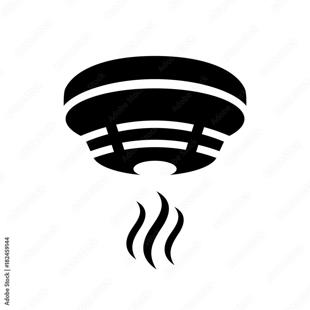 Smoke alarm detector pictogram - obrazy, fototapety, plakaty 