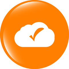 Poster - speech bubbles cloud with check mark web icon