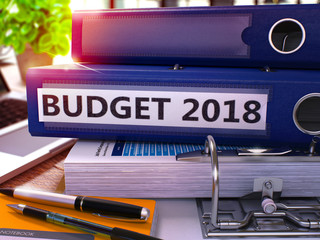 Wall Mural - Office Folder with Inscription Budget 2018.