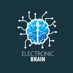 Wall Mural - Vector brain logo