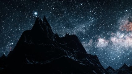 Star Milky Way galaxy moving across the night sky time lapse. Elements of this image furnished by NASA