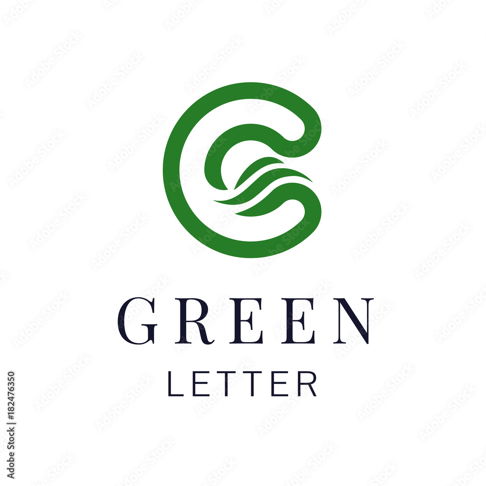 Letter C eco leaves logo icon design template elements. Vector ...