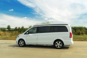 Canvas Print - Minivan on road in Zurich Switzerland