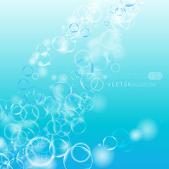 Wall Mural - vector bubbles in the water. colorful realistic backdrop. nature background.