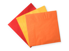 Colored Paper Napkins On White
