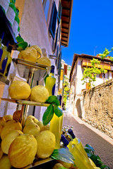 Poster - Lemons and lemon domestic products on street of Limone sul Garda