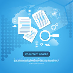Poster - Template Web Banner With Copy Space Document Search Concept Flat Vector Illustration