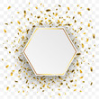 Golden Hexagon Confetti Transparent Background