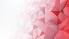 Red White Gradient Polygonal Surface Abstract 3D Render