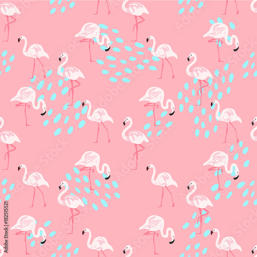 Dekoracja na wymiar  blush-pink-flamingo-wektor-wzor-z-tropikalnym-ptakiem