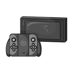 Wall Mural - Game console single icon in monochrome style for design.Car maintenance station vector symbol stock web illustration.