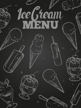 Ice Cream Menu Cover - Blackboard Ice Cream Poster