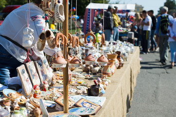 Counter with souvenirs on the street