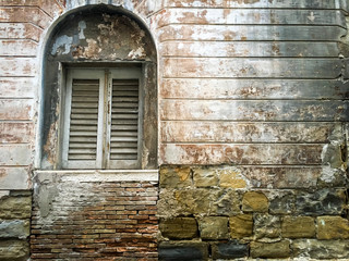 ancient building with colored windows