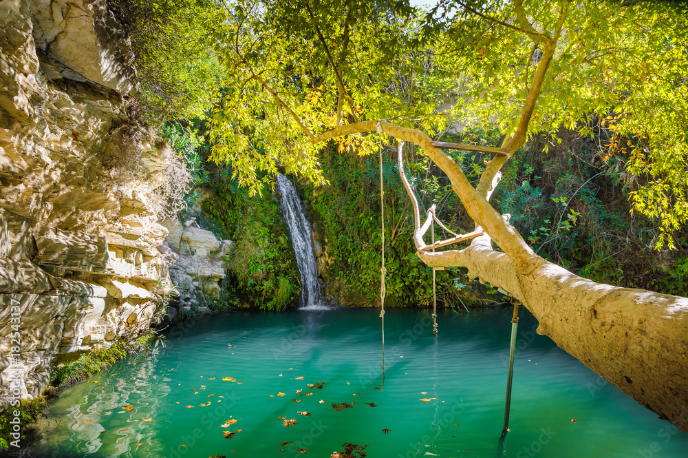 Adonis Baths, famous landmark near Paphos, Cyprus - obrazy, fototapety, plakaty 