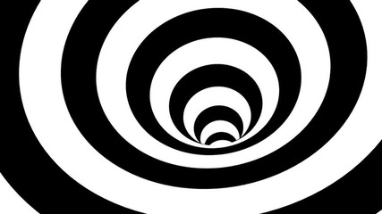 Poster - Black and white hypnotic spiral. Abstract bckground. Seamless loop
