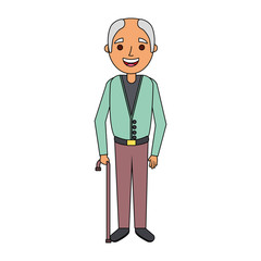 Wall Mural - old man grandfather character standing vector illustration