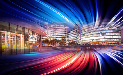 Canvas Print - Motion Speed Light on London City