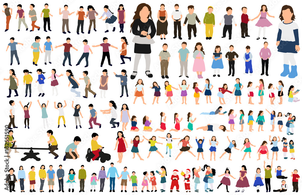 collection of isometric children Stock Vector | Adobe Stock