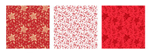 Seamless Red Floral Patterns