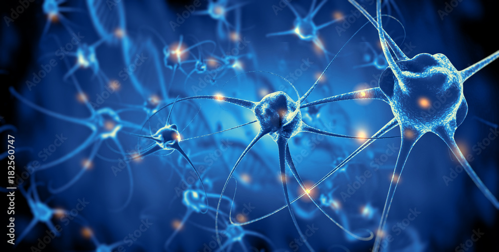 Active nerve cells - obrazy, fototapety, plakaty 