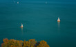 Sailboats on lake Balaton at Tihany, Hungary