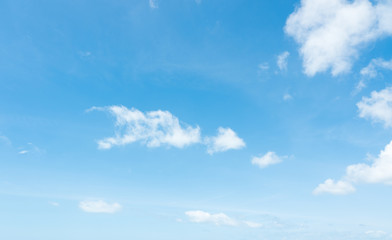 Beautiful summer blue sky and white fluffy clouds.