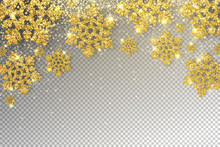Huge Golden Snowflakes Vector Illustration